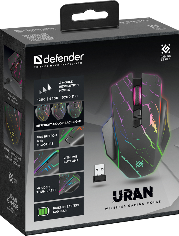MYSZ DEFENDER GM-503 URAN OPTIC RF RGB 3200dpi 8P — 13
