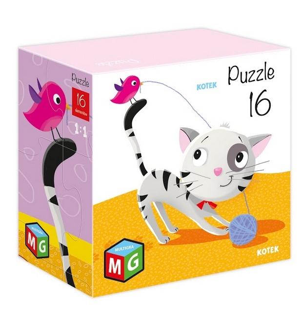PUZZLE dla 3 latka 16 el. kotek MULTIGRA 12448694569 Allegro.pl
