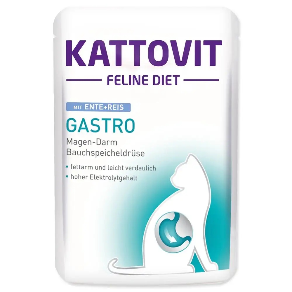Kattovit Gastro Kachna s rýží 85 g pro kočky