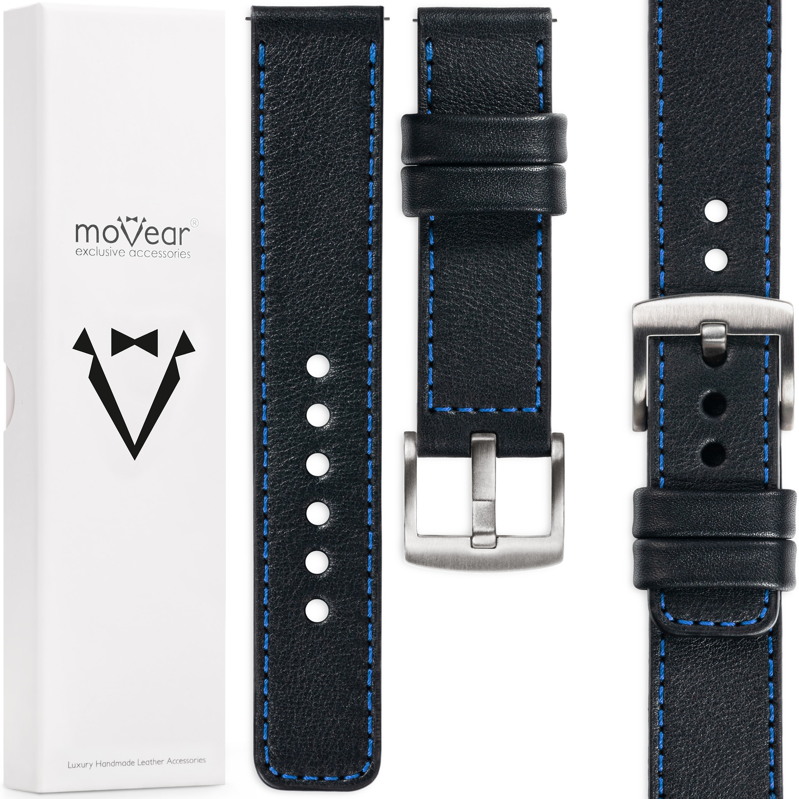 Prémiový řemínek 22 mm pro hodinky, elegantní, stylový kožený, Polský