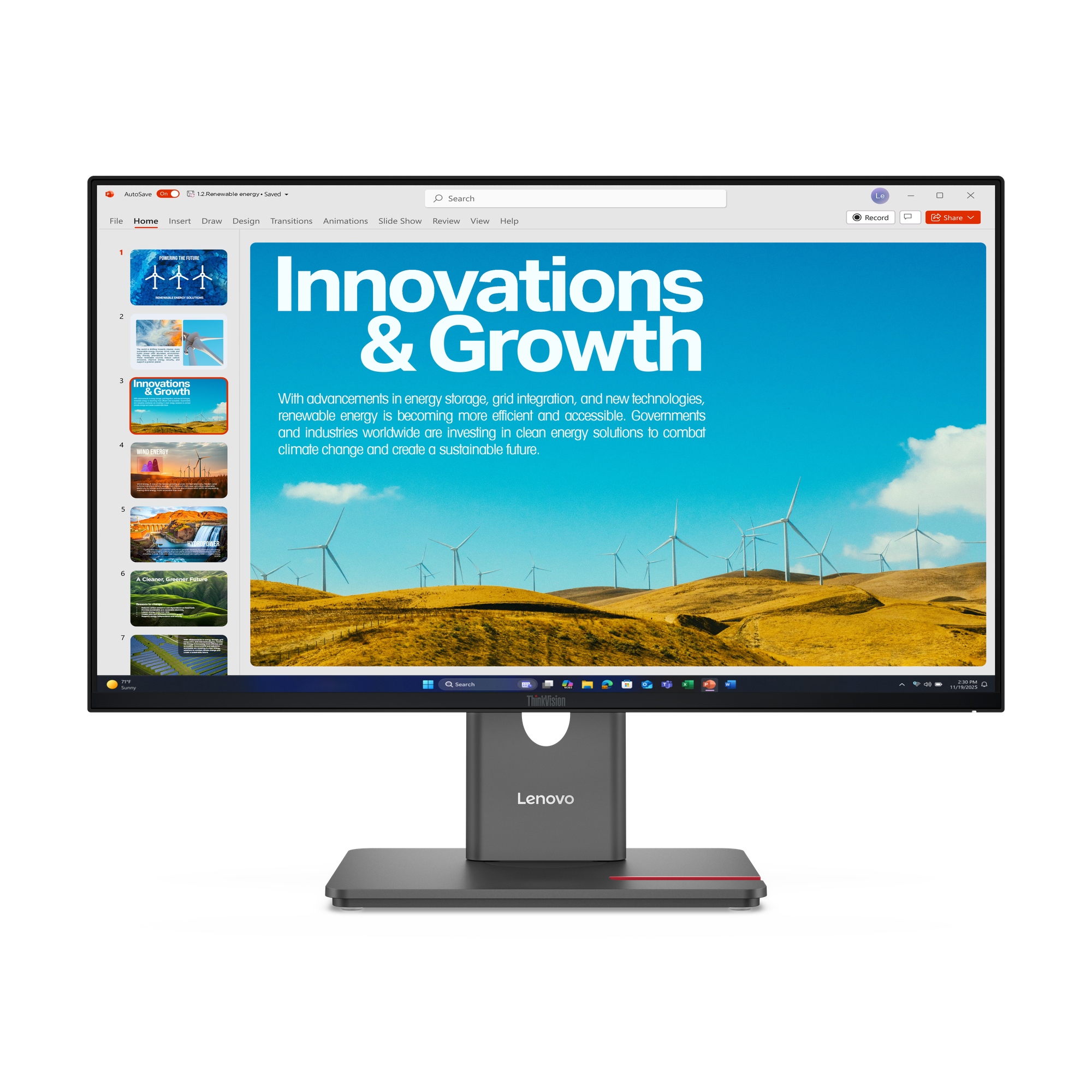 Led Monitor Lenovo ThinkVision P24QD-40 24" 2560 x 1440 px Ips Pls