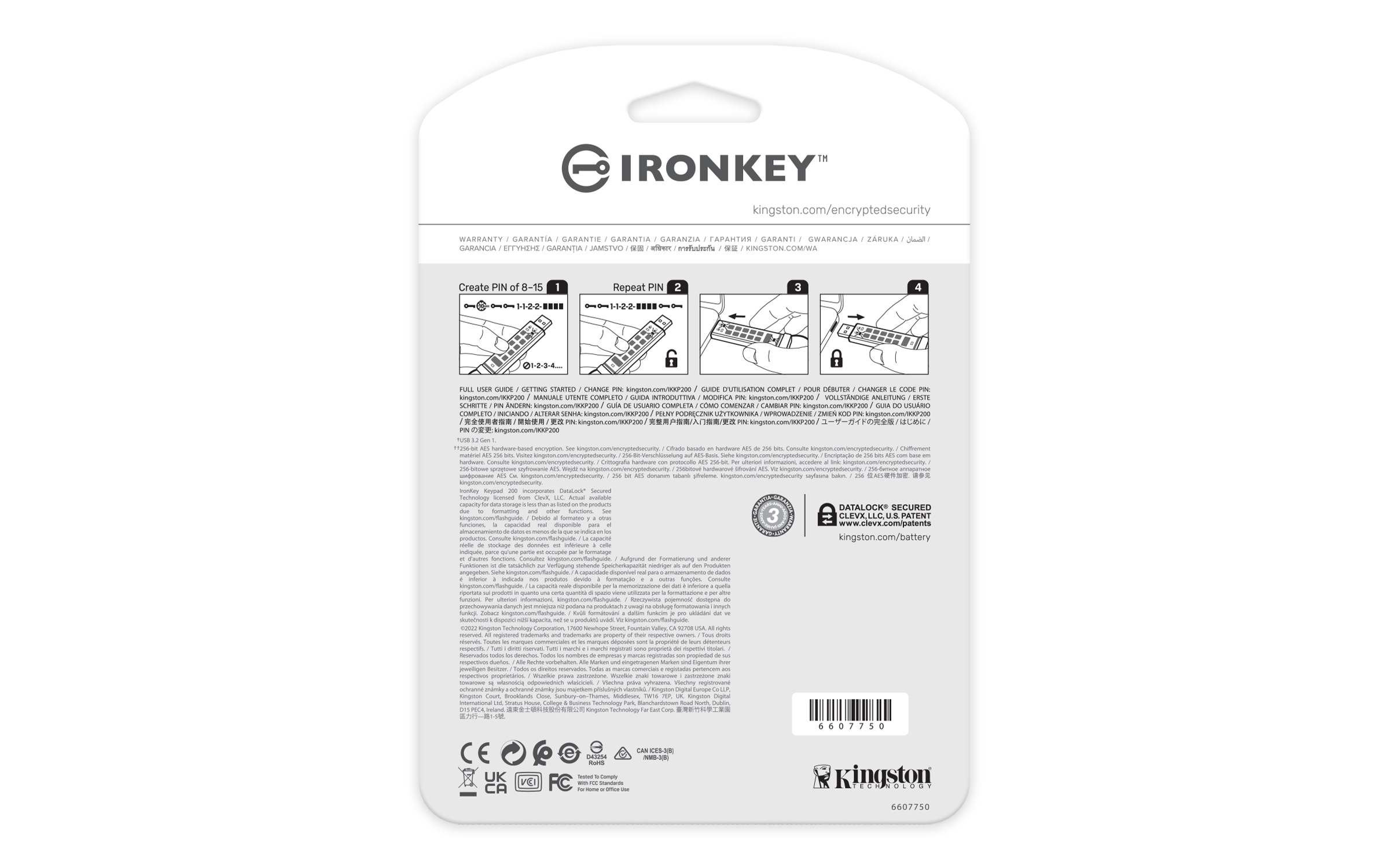 KINGSTON IronKey Keypad 200, 256GB, AES-256 Encrypted — 8