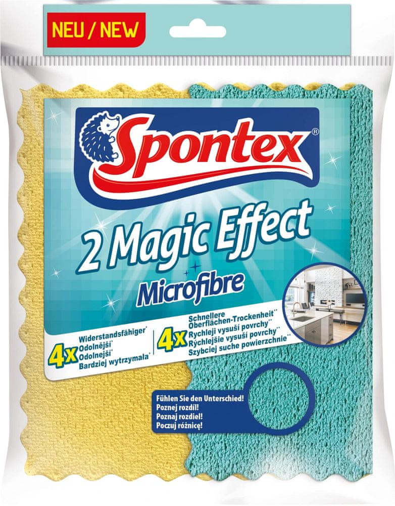 Levně 3x Spontex, Magic Effect, Utěrky z mikrovlákna, 2 kusy