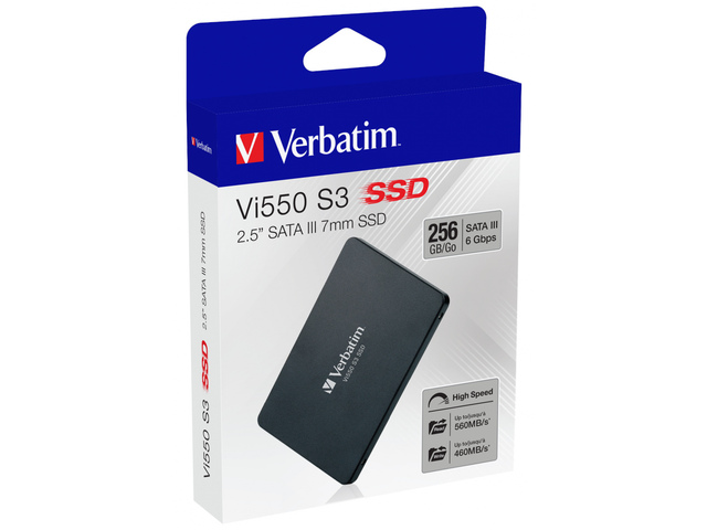 Dysk Ssd Verbatim Vi550 256GB 2,5" Sata III, 520MBs/460MBs