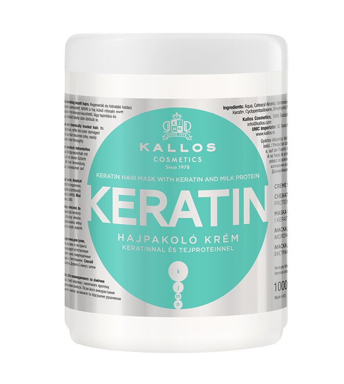 KALLOS KJMN KERATIN ODŻYWK MASKA Z KERATYNĄ 1000ML