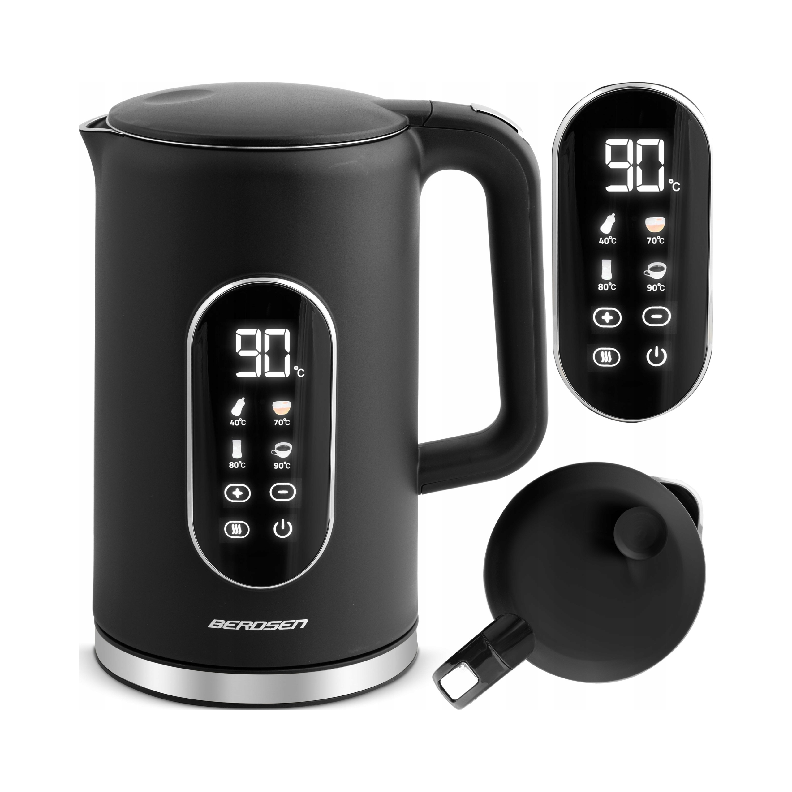 Berdsen BD-712 Rychlovarná konvice 1,7 l, černo-stříbrná