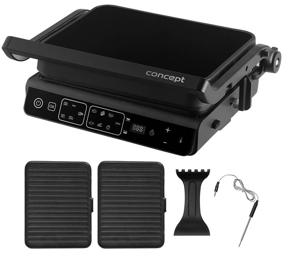Grill elektryczny Concept GE3600 czarny 2000 W z regulacją temperatury