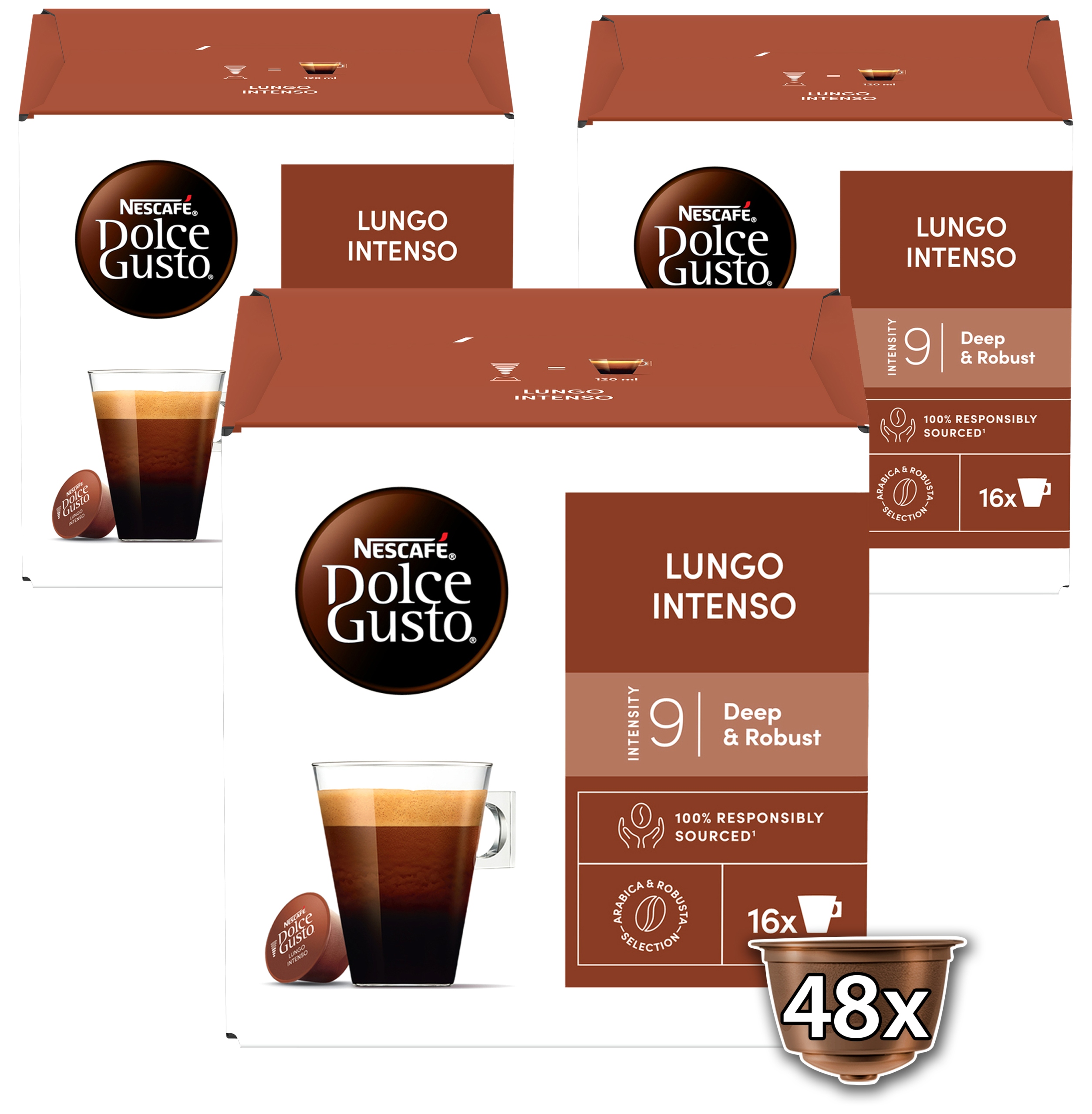 Levně Kapsle Dolce Gusto Nescafé Lungo Intenso 3x16 ks