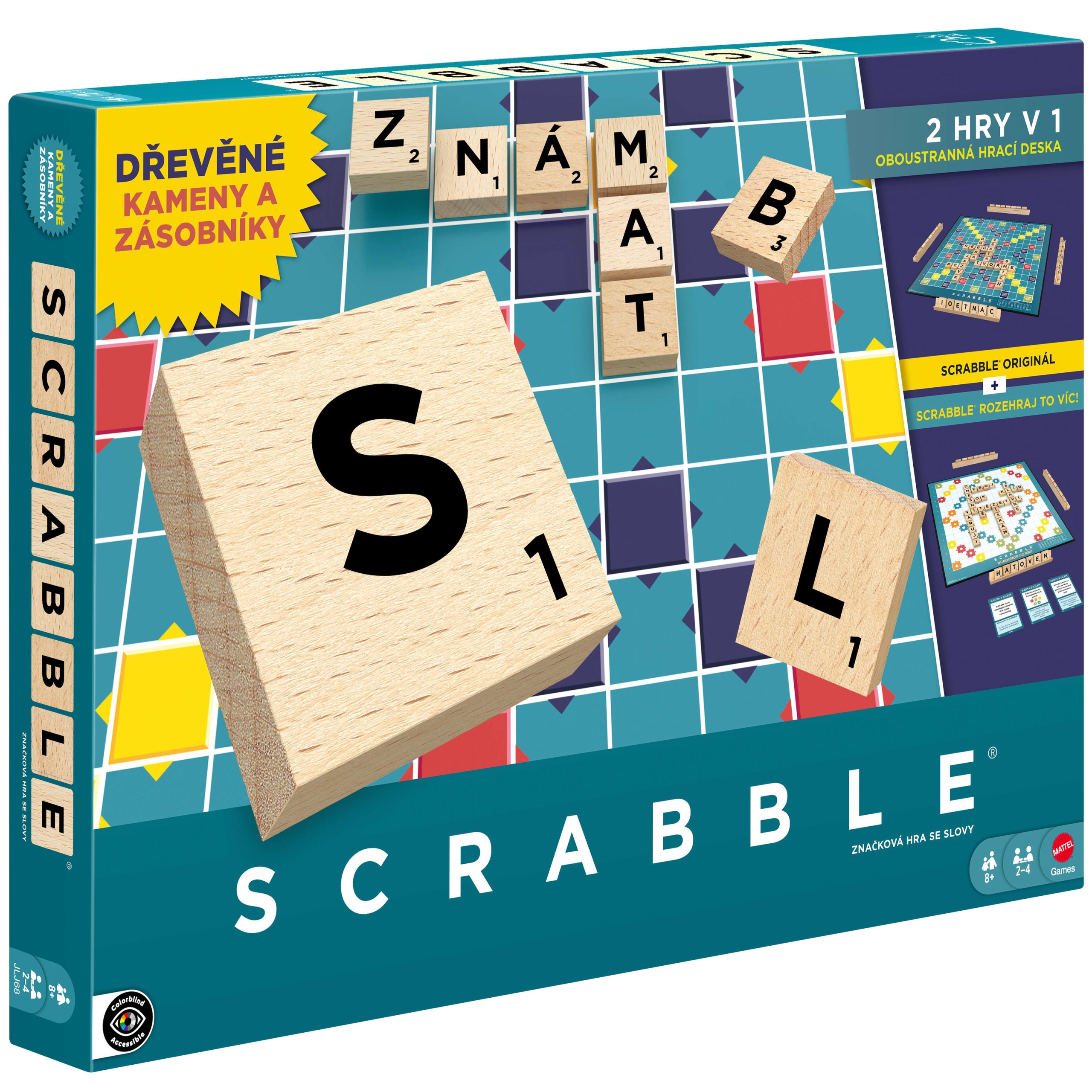 Mattel Scrabble dřevěná edice Cz JLJ68