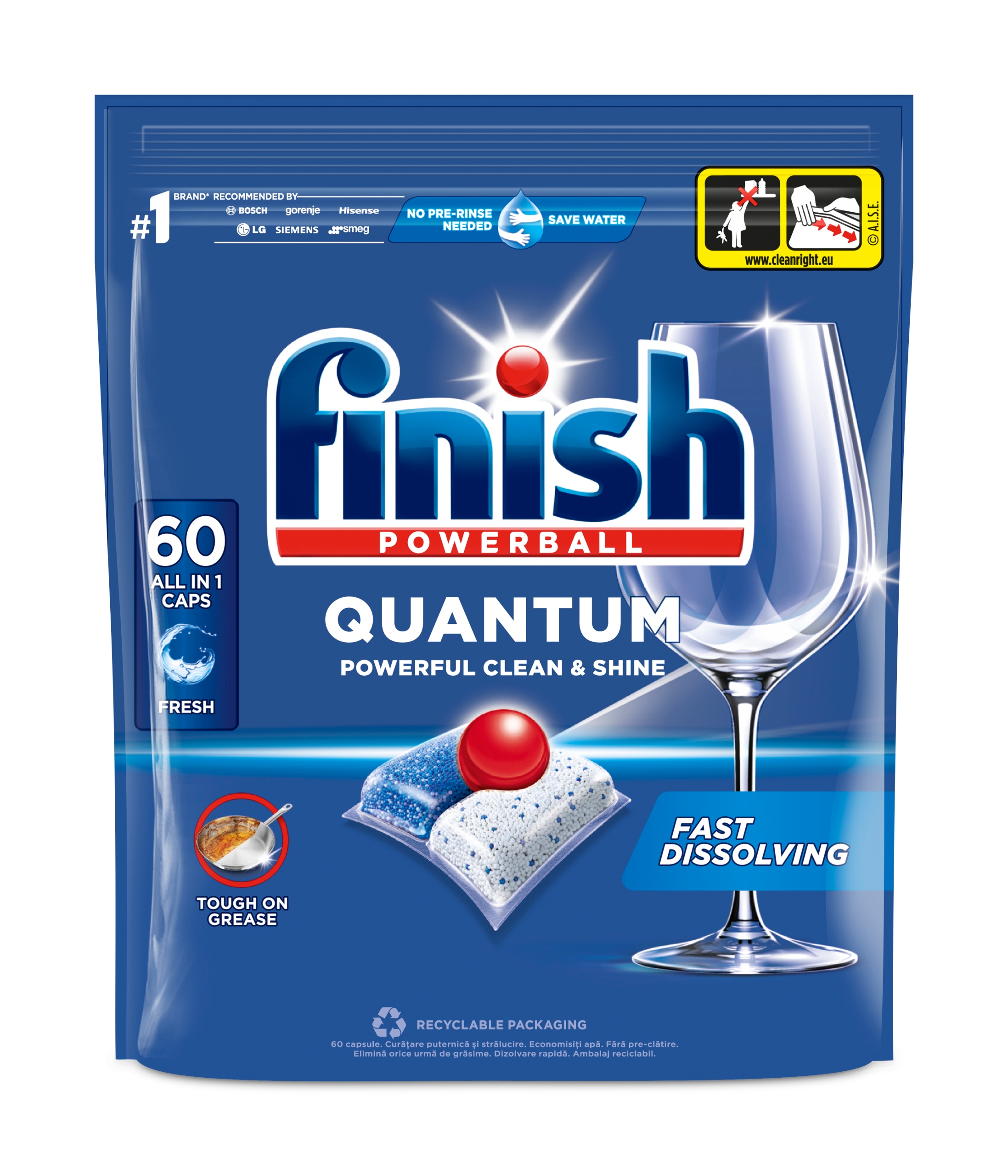 Finish Quantum All-in-1 kapsułki do zmywarki fresh 60 sztuk