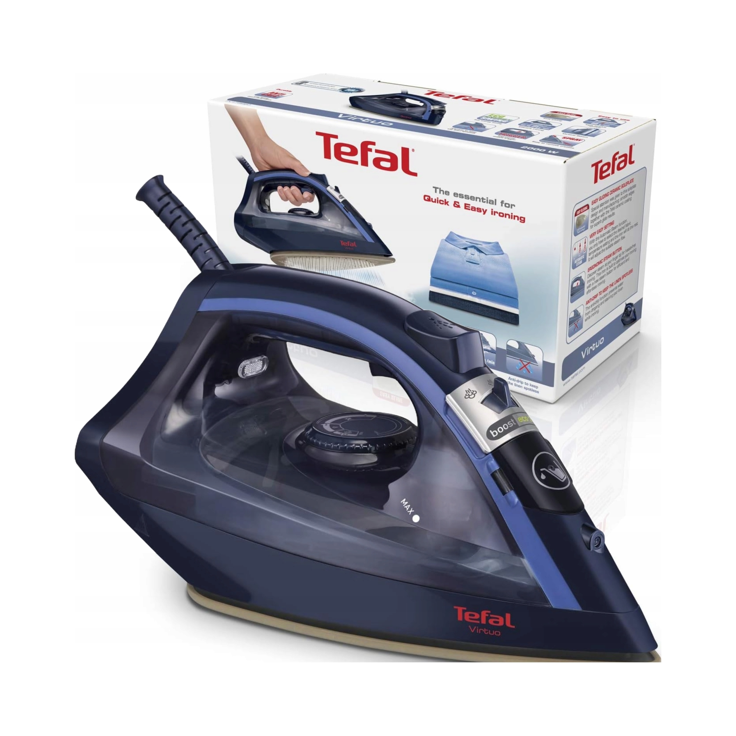 Tefal FV1739E0 Virtuo Żelazko parowe 2000 W blokada kapania