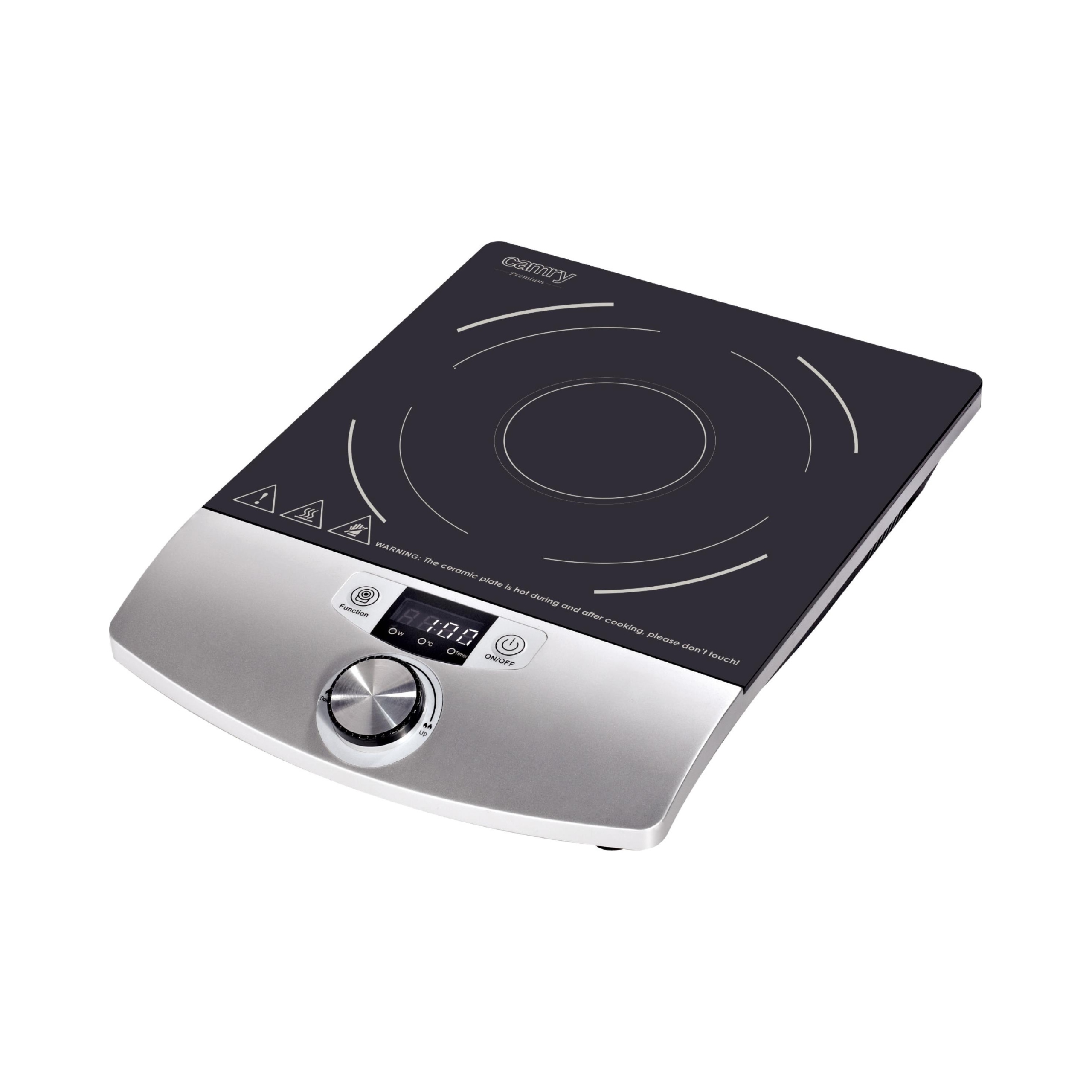 Kuchenka Indukcyjna Jednopalnikowa Agd Wolnostojące Timer LCD 2000W Szkło