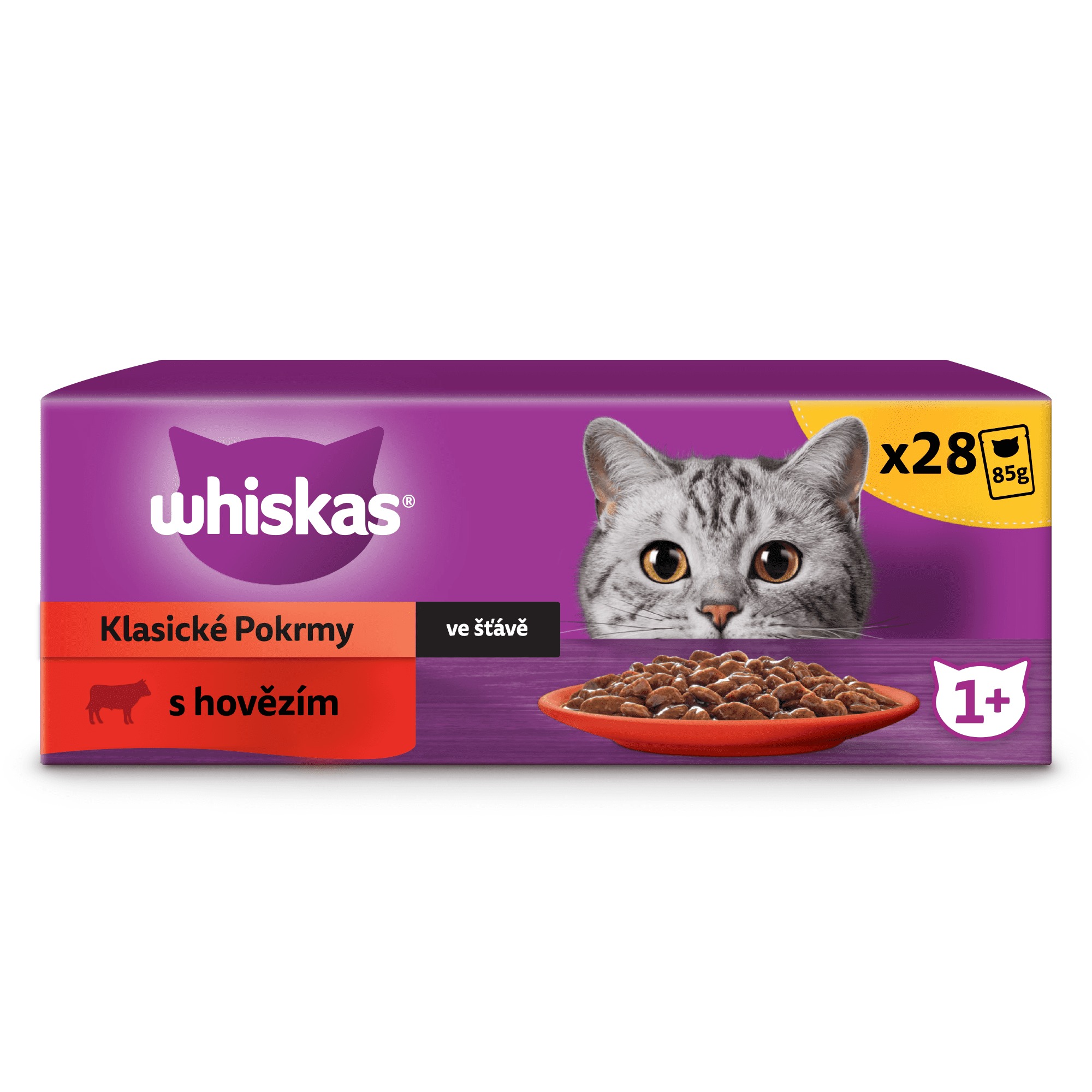 Levně Whiskas Adult Hovězí v omáčce kapsičky pro kočky 28x85g