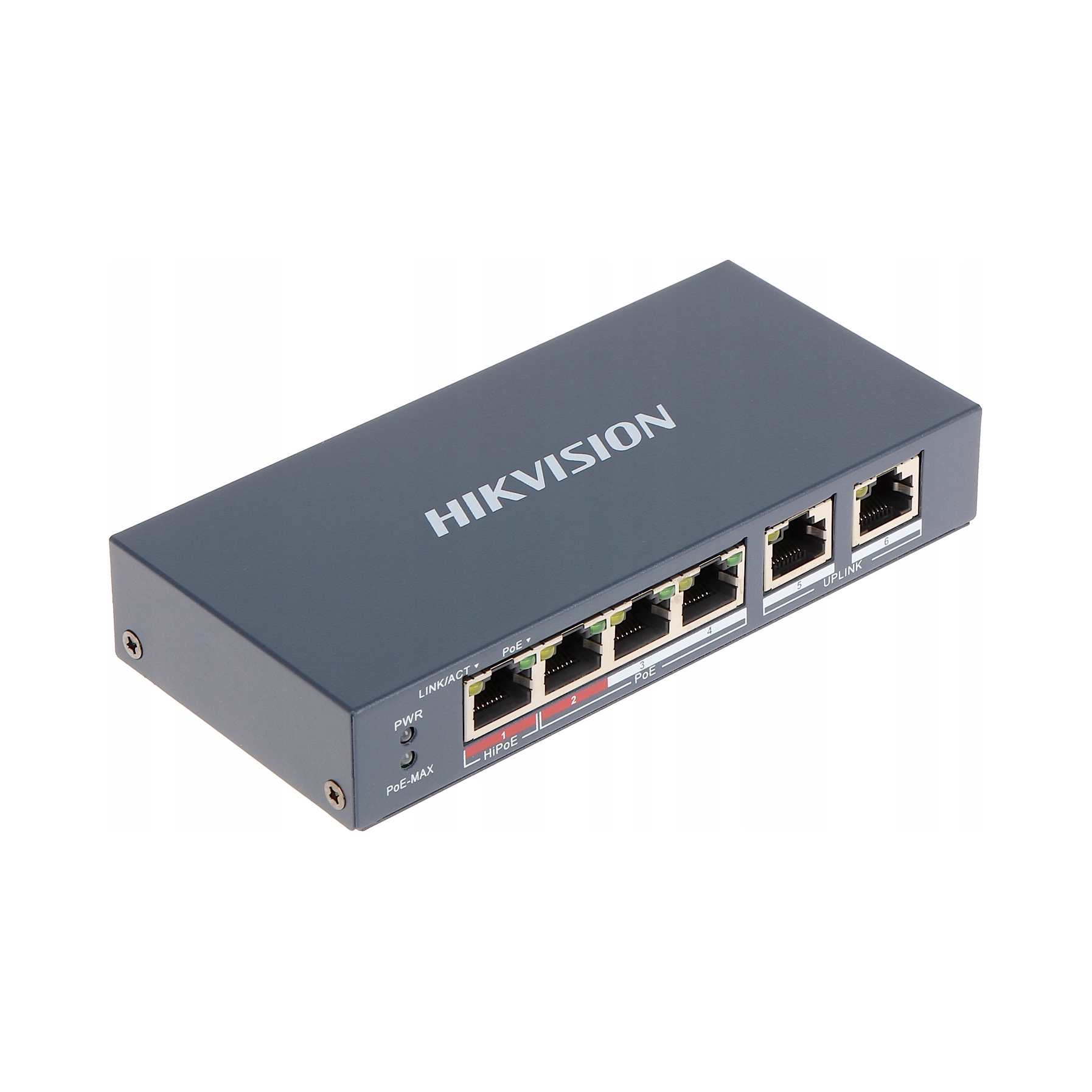 Switch PoE 4xPoE 2xUPLINK DS-3E0106HP-E Hikvision HiPoE 60W pro kamery