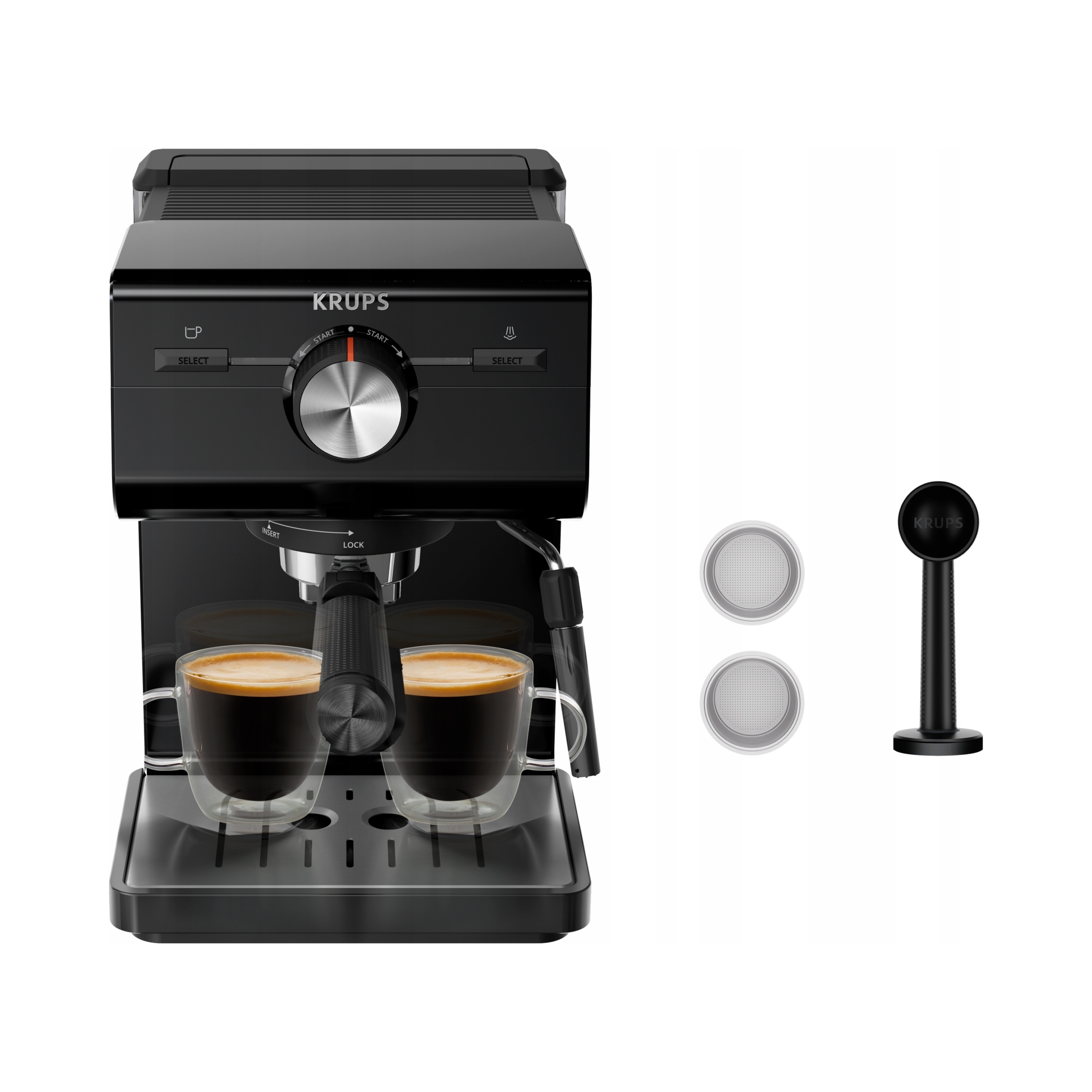 Ekspres kolbowy z dyszą spieniającą Krups Authentic+ C50 XP3818 15 bar