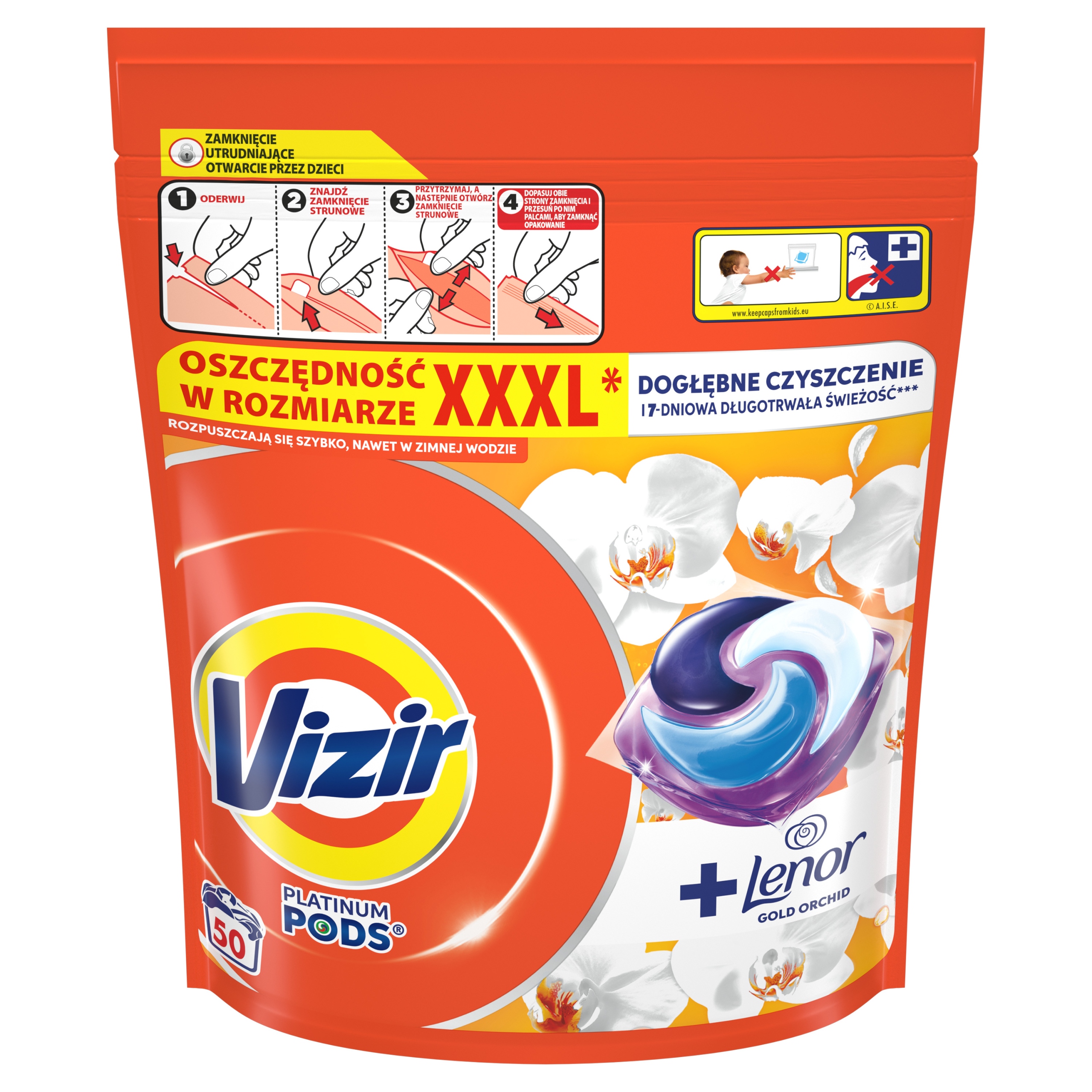 Vizir Kapsułki do prania Gold Orchid 50szt