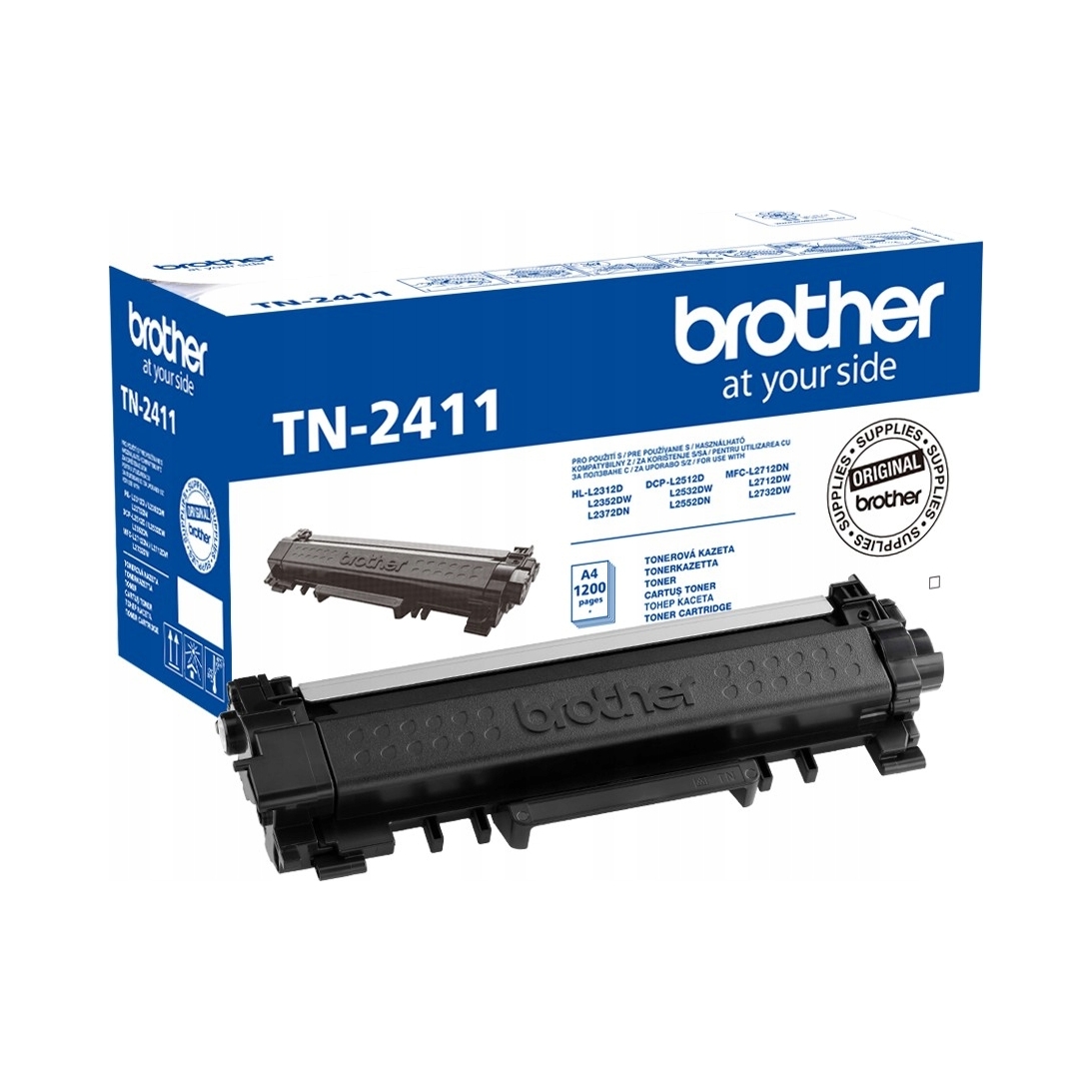 Toner Brother TN-2411 čierny, originálny, výdrž 1200 strán