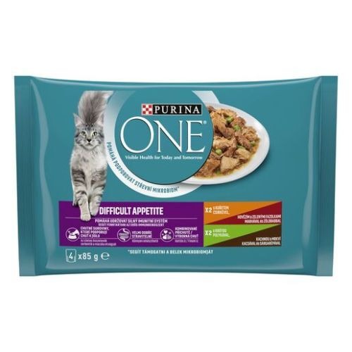 PurinaONE kaps pro koč Difficult Appetite kuř. ho. krů. ka. ve šť. 48x85g