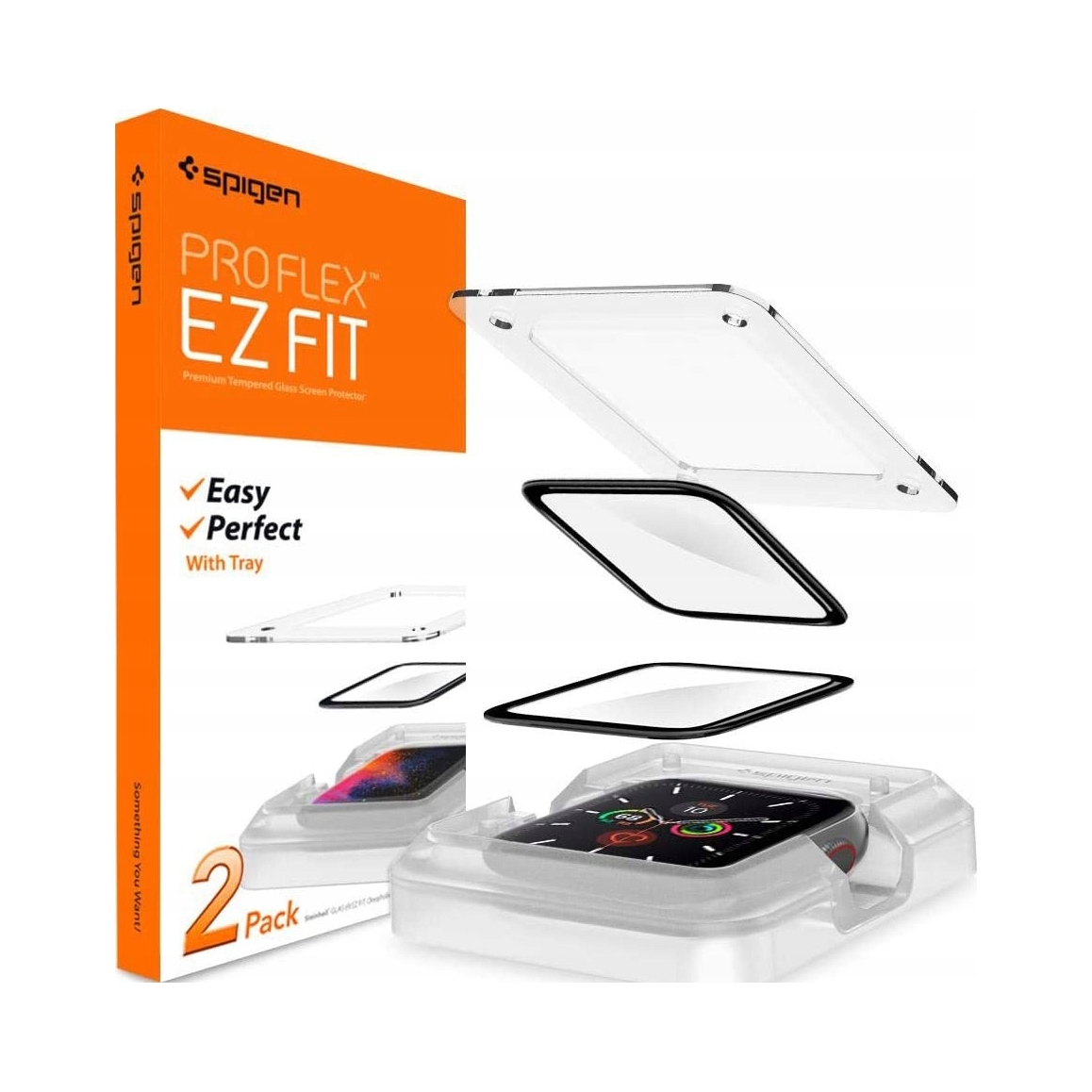 Szkło Hybrydowe Spigen Proflex "Ez Fit" Apple Watch 4 5 6 Se 1 2 3 (44