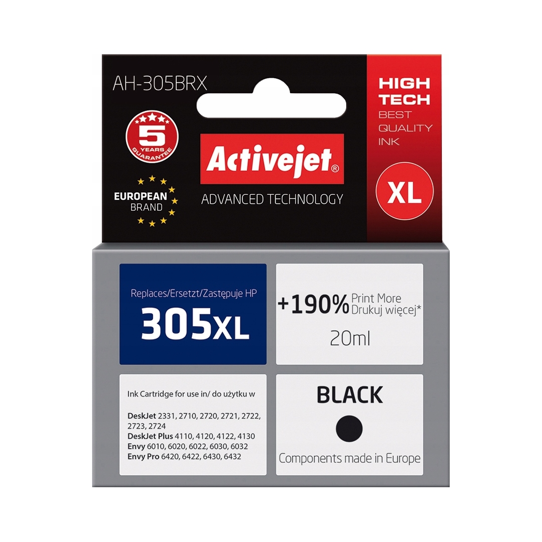 Tusz czarny ActiveJet do Hp 305 XL AH-305BRX 20 ml DeskJet 2700 2710 2720