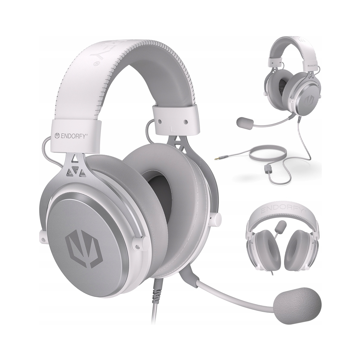 Słuchawki przewodowe Endorfy Viro Onyx White nauszne gamingowe białe