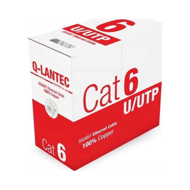 Kabel Skrętka komputerowa Utp drut kat.6 Pvc Q-lantec 305m