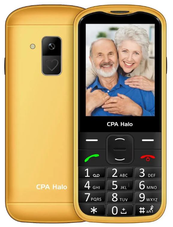 Telefon Cpa Halo 28 Senior zlatý s nabíjecím stojánkem