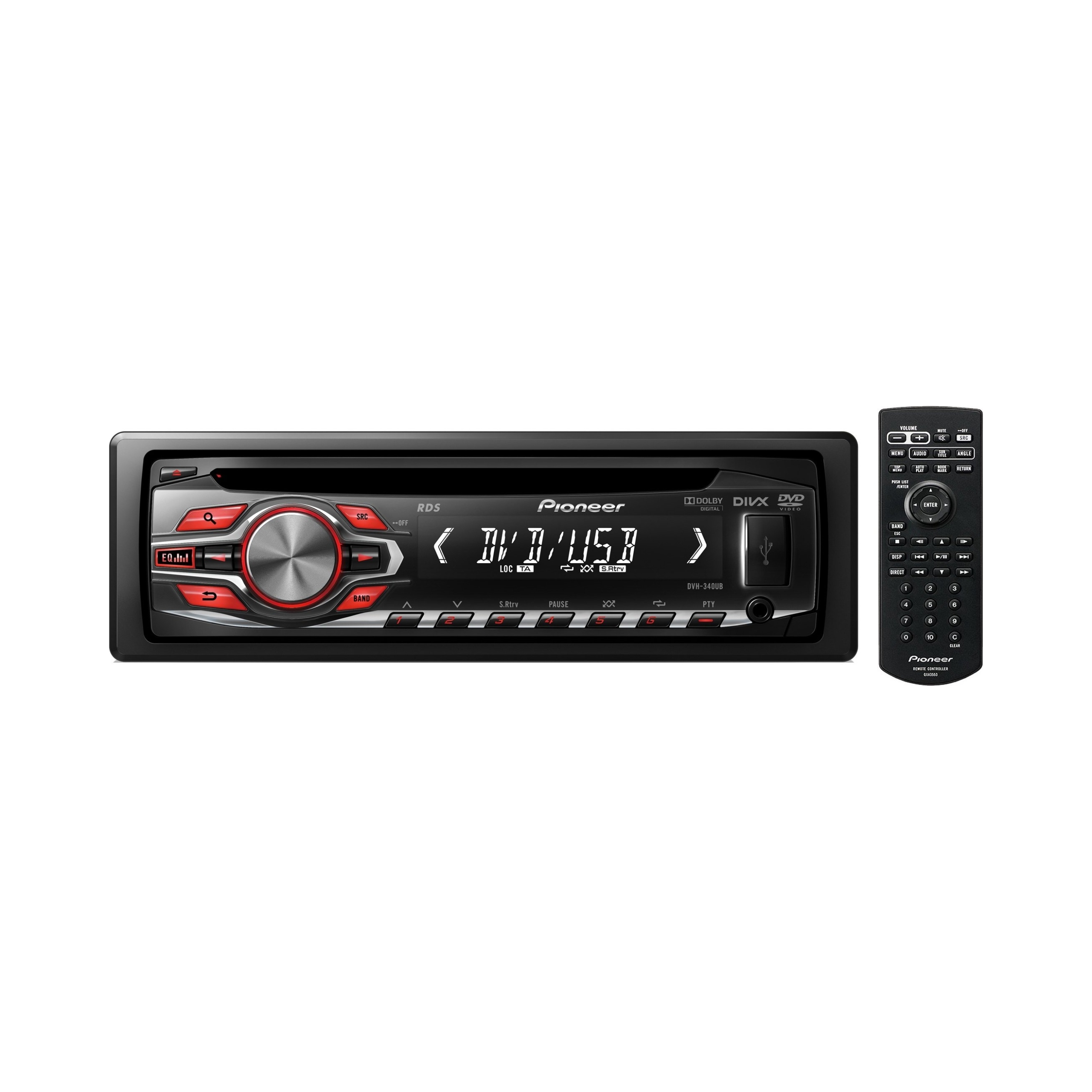 Radio samochodowe Pioneer DVH-340UB 1-DIN DVD Radioodtwarzacz