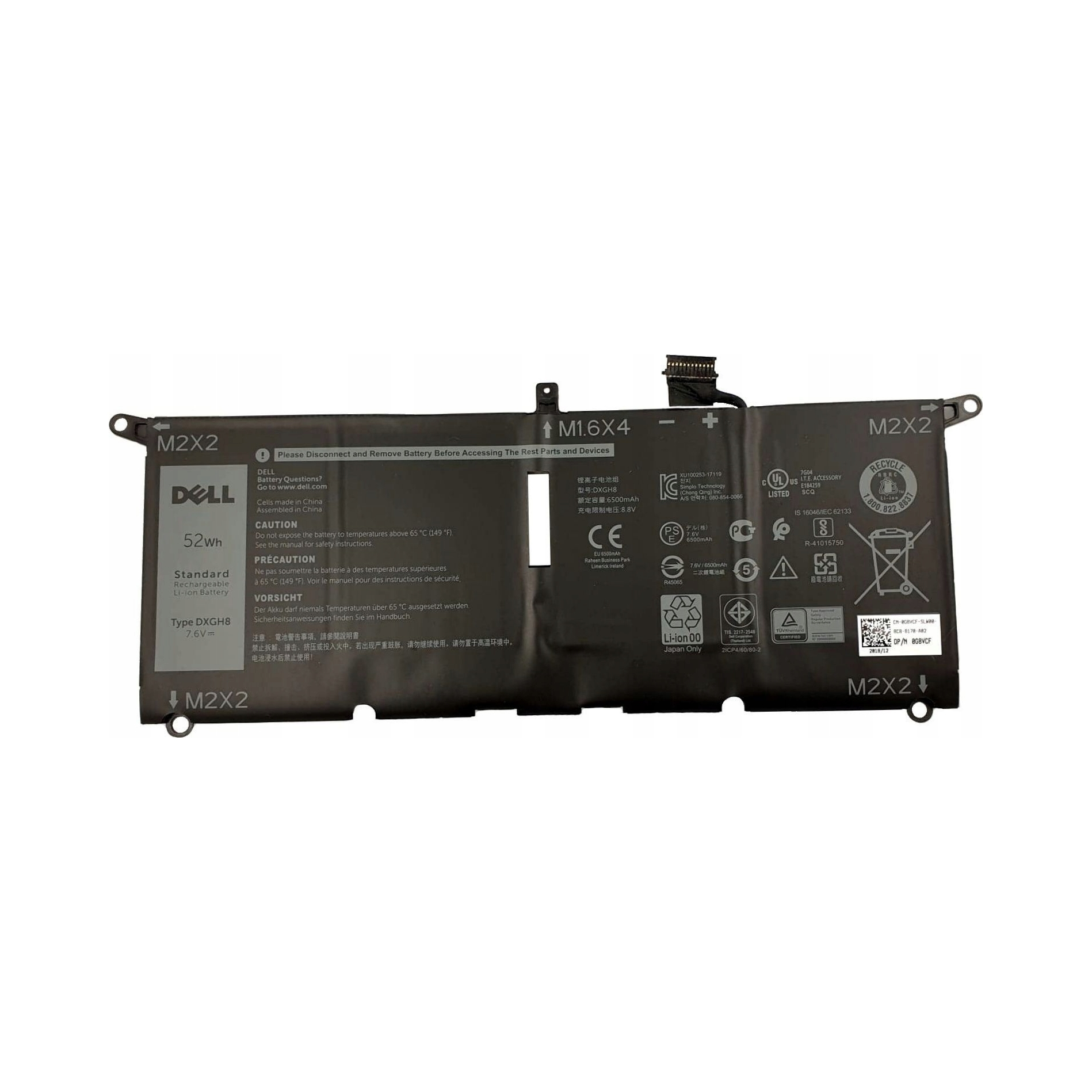 Batéria do notebooku Dell lithium-ion 52 Wh pre Xps 13 (9370)