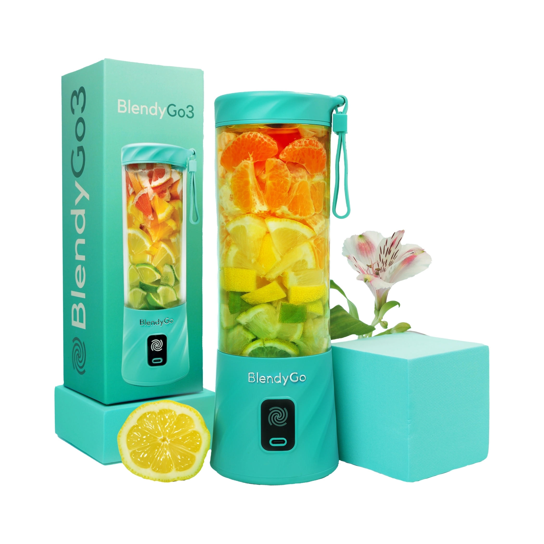 BLENDYGO 3 Blender Do Smoothie Przenośny USB 550 ml BPA Free Mint — miniatura 10