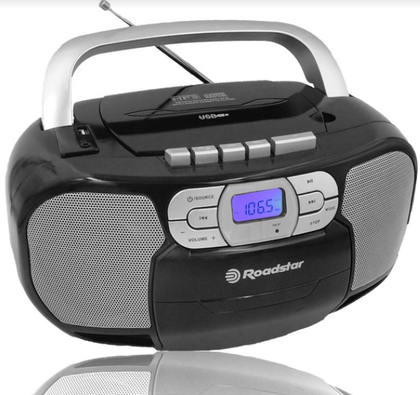 Radiomagnetofon Roadstar, RCR-4635UMPBK, Pll Fm, CD MP3, Usb, Aux in, černá
