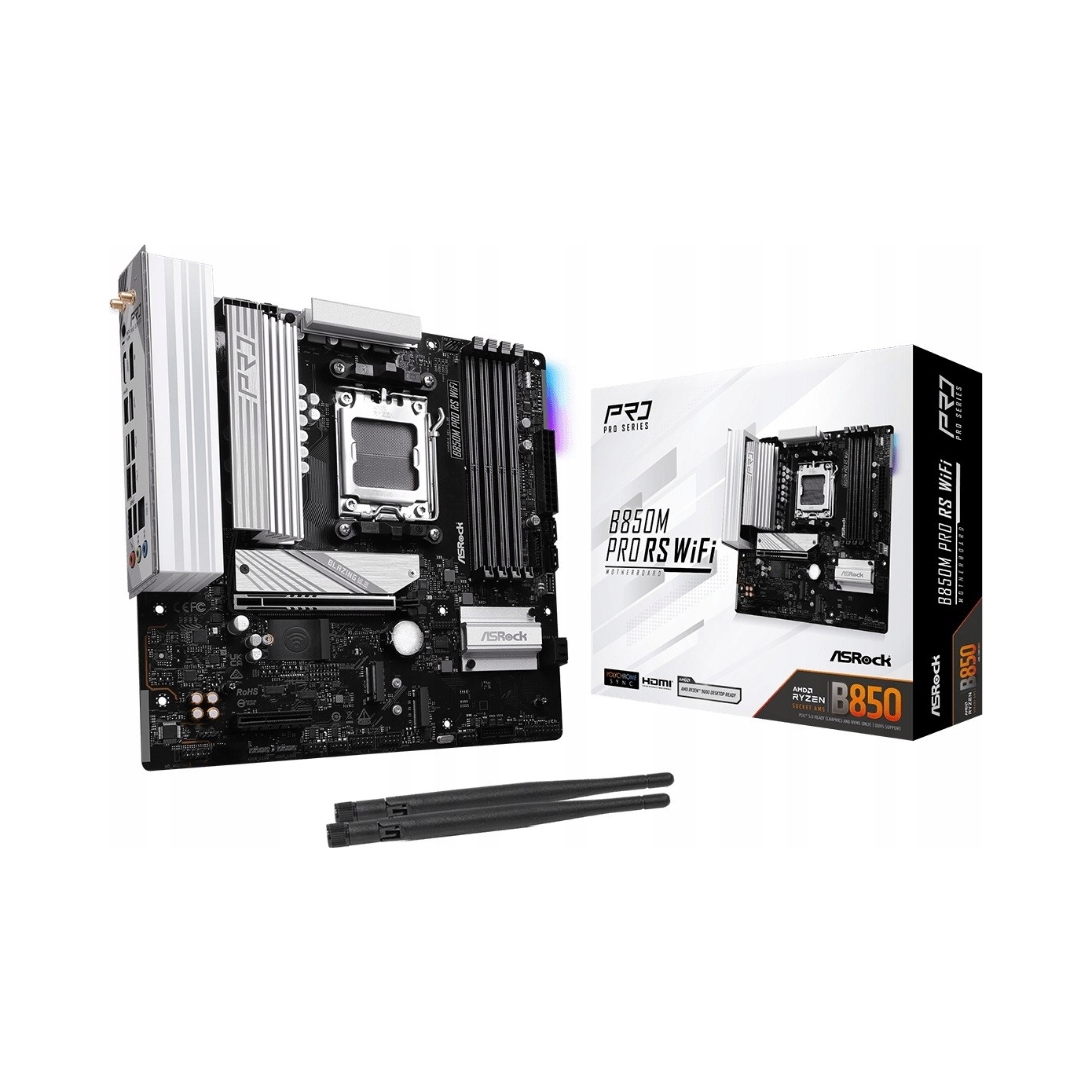 Základná doska ASRock B850M Pre Rs WiFi DDR5 M.2 USB3.1 Bt PCIe5.0 AM5 mATX