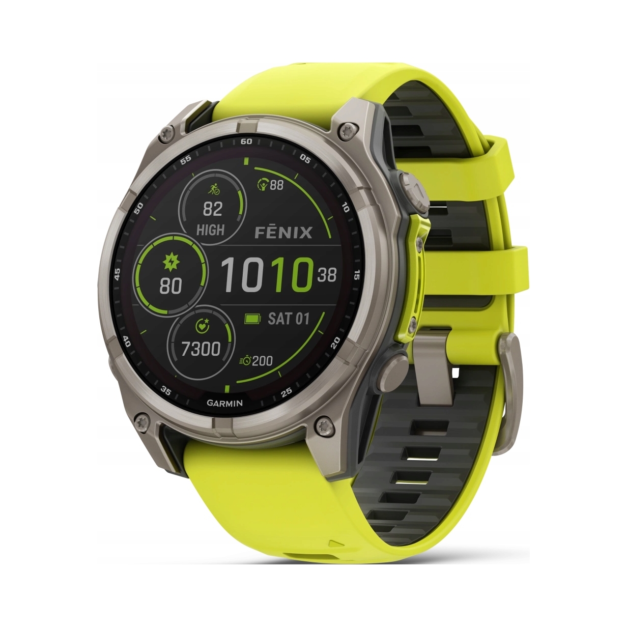 Zegarek sportowy Garmin Fenix 8 47mm Solar Sapphire Tytanowy żółty