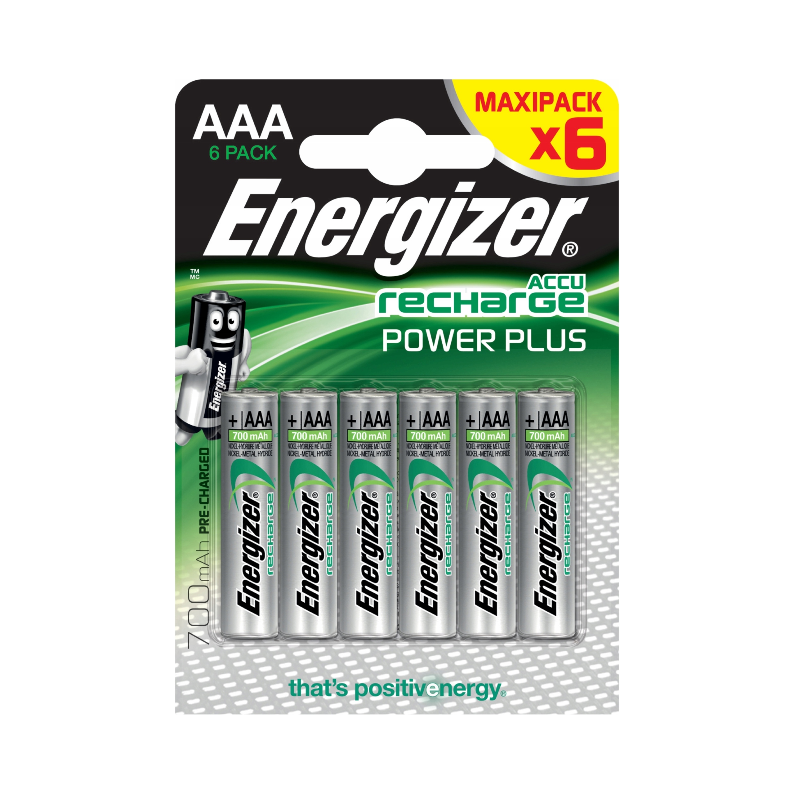6x akumulatorki Energizer Aaa R03 HR03 NH12 1,2V 700mAh cienkie paluszki