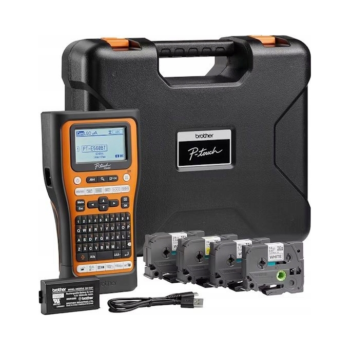 Tlačiareň štítkov Brother PT-E560BTSP s Bluetooth 4 pásky pre elektrikárov