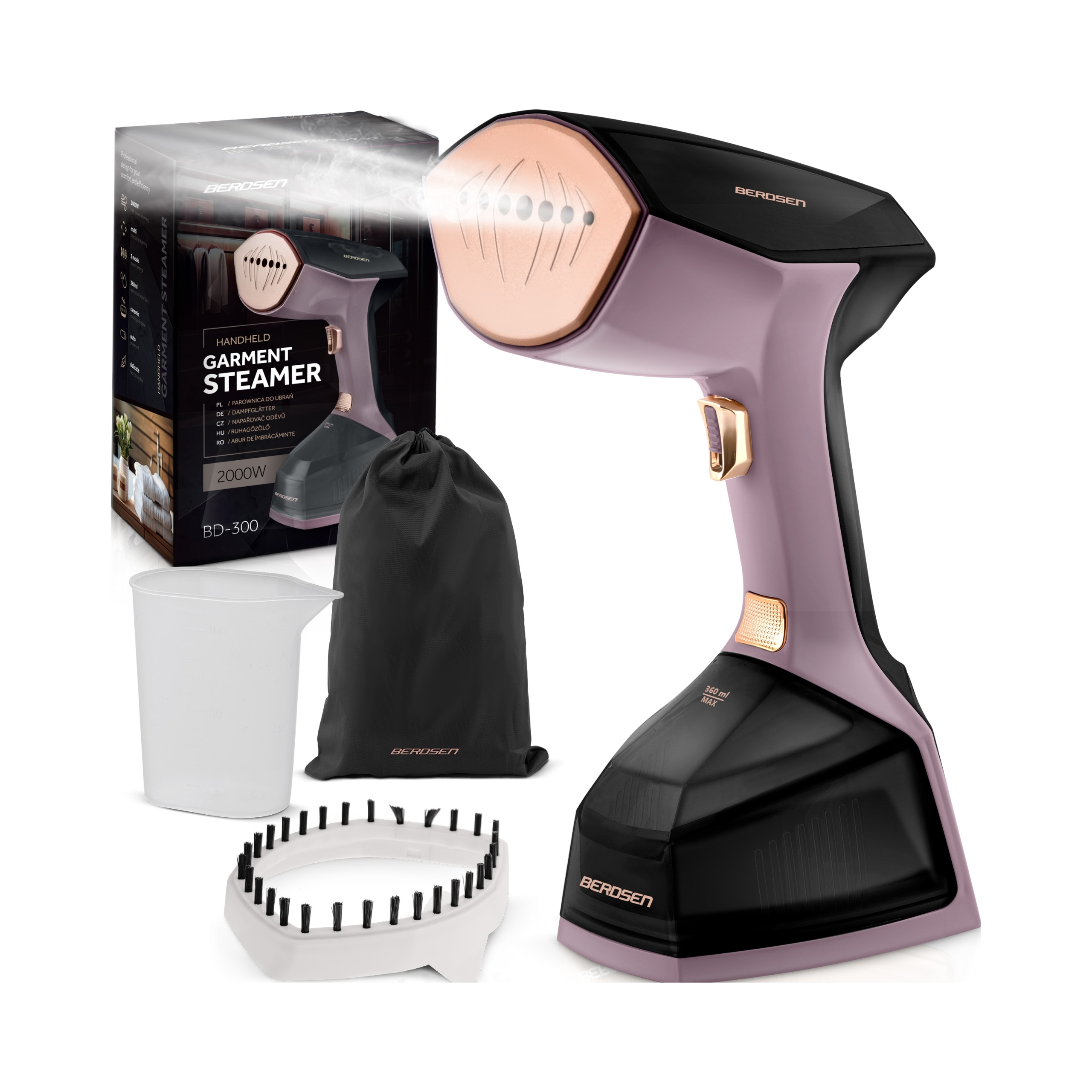 Napařovač oděvů 2000W Steamer Žehlička regulace páry 45g/min