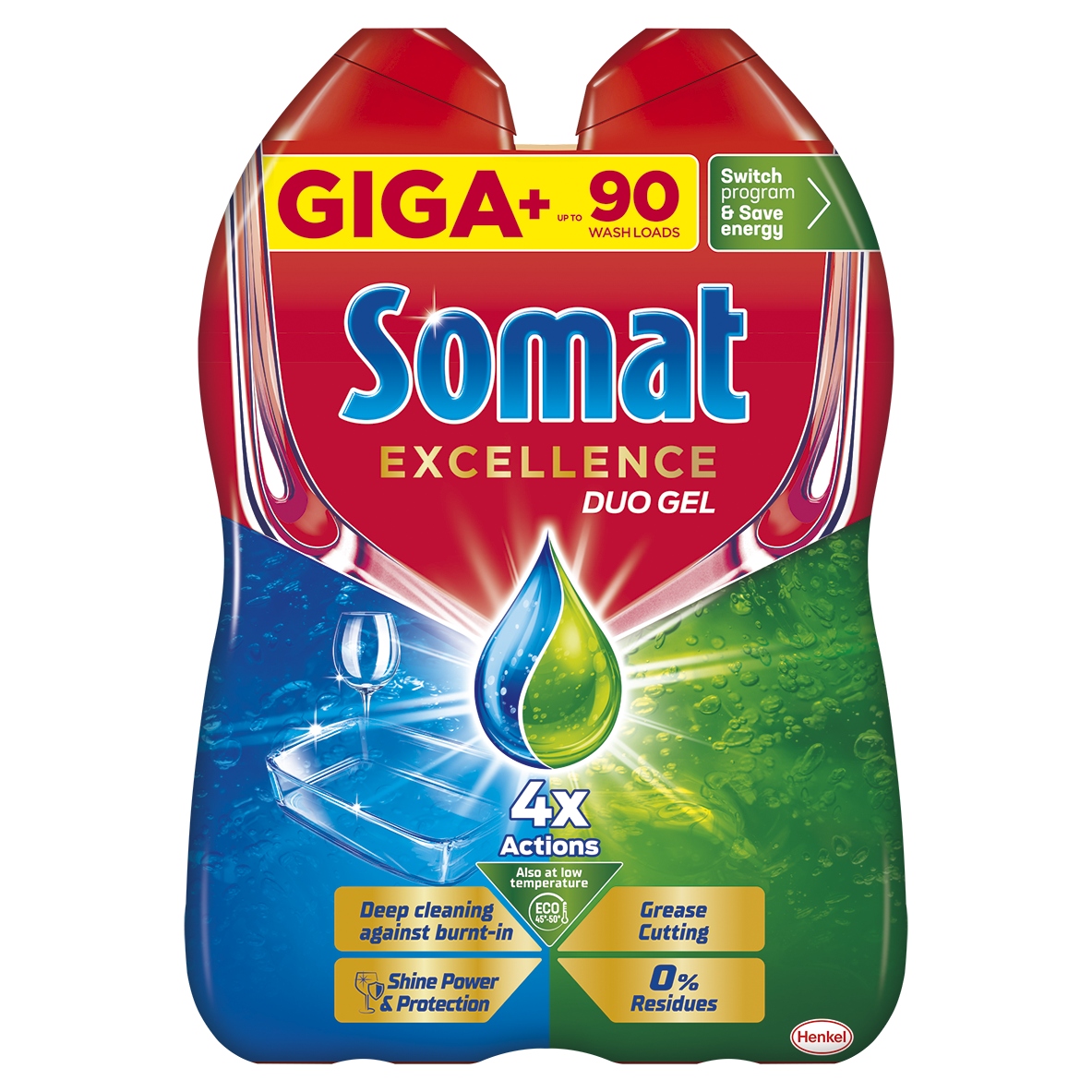 Levně Excellence Duo gel do myčky Anti-Grease 90 mytí