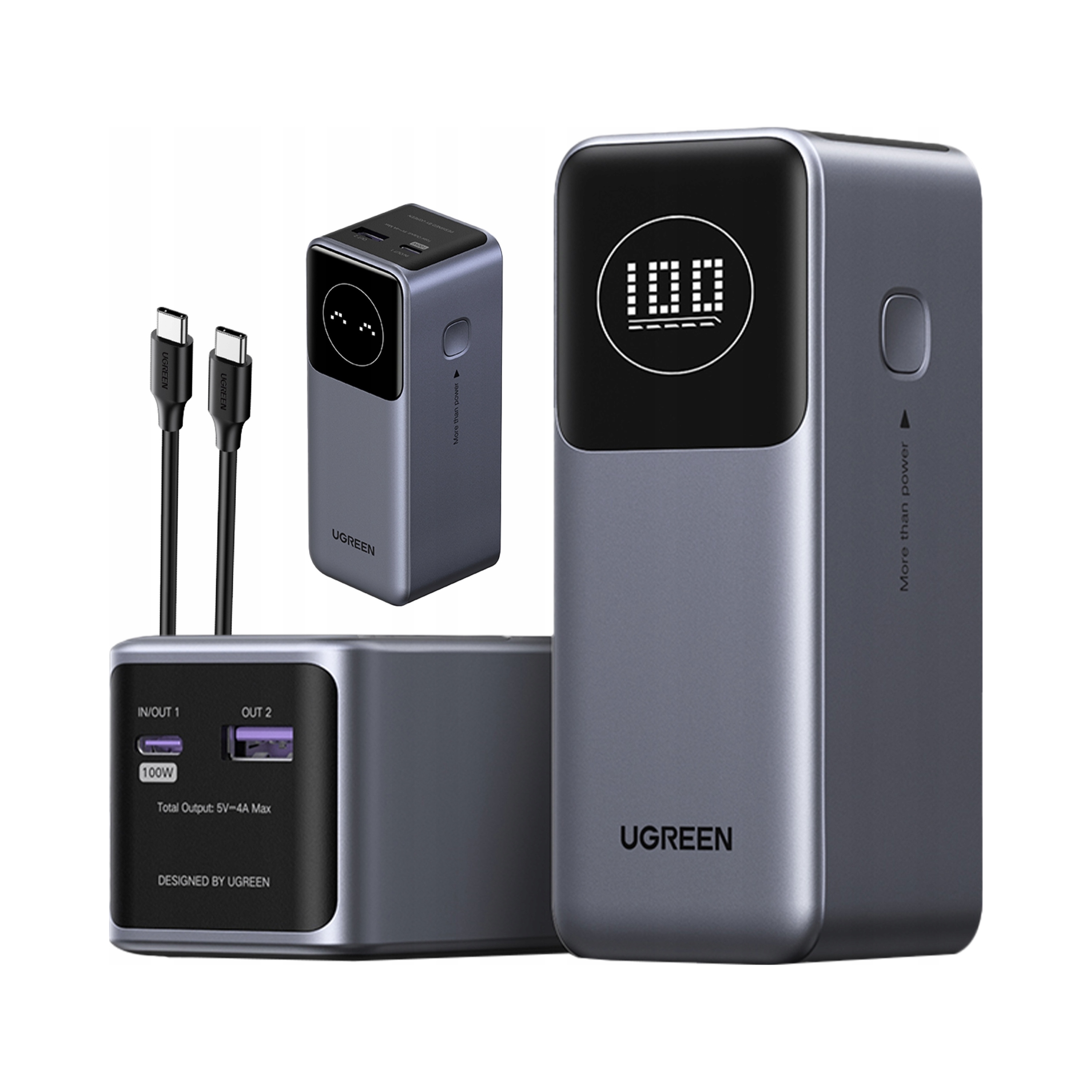 Ugreen Powerbanka 12000 mAh Usb-c Usb Výkonný 100 W s displejem pro notebook