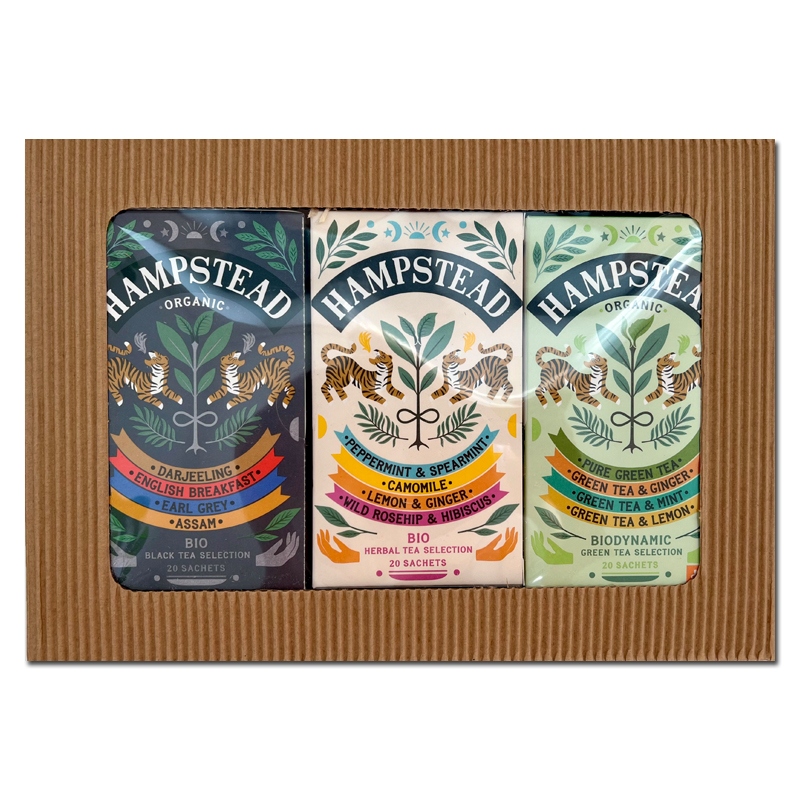Bio dárkový balíček selekcí bylinných, zelených a černých čajů 3 x 20ks