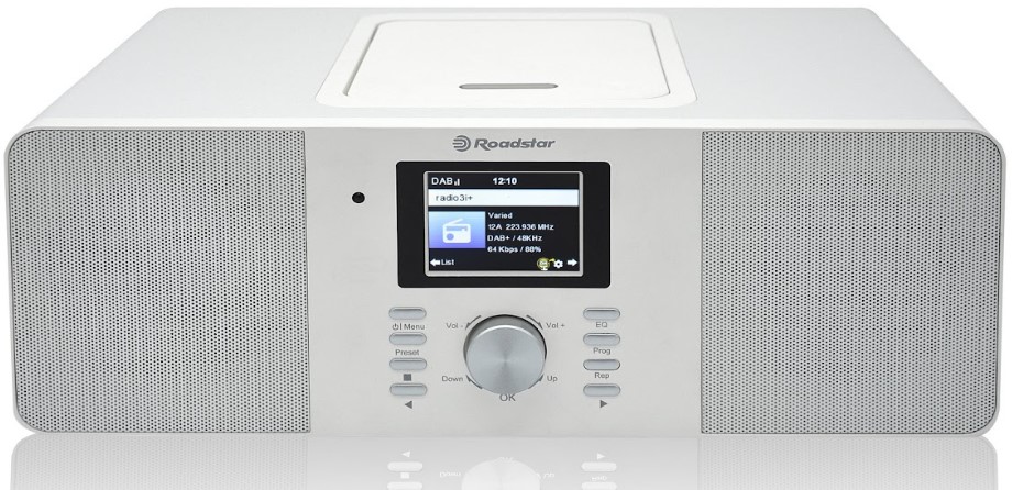 Rádio Roadstar, IR-540D+BT Wh, Bluetooth, Wi-Fi, barevný 2,8" LCD displej,