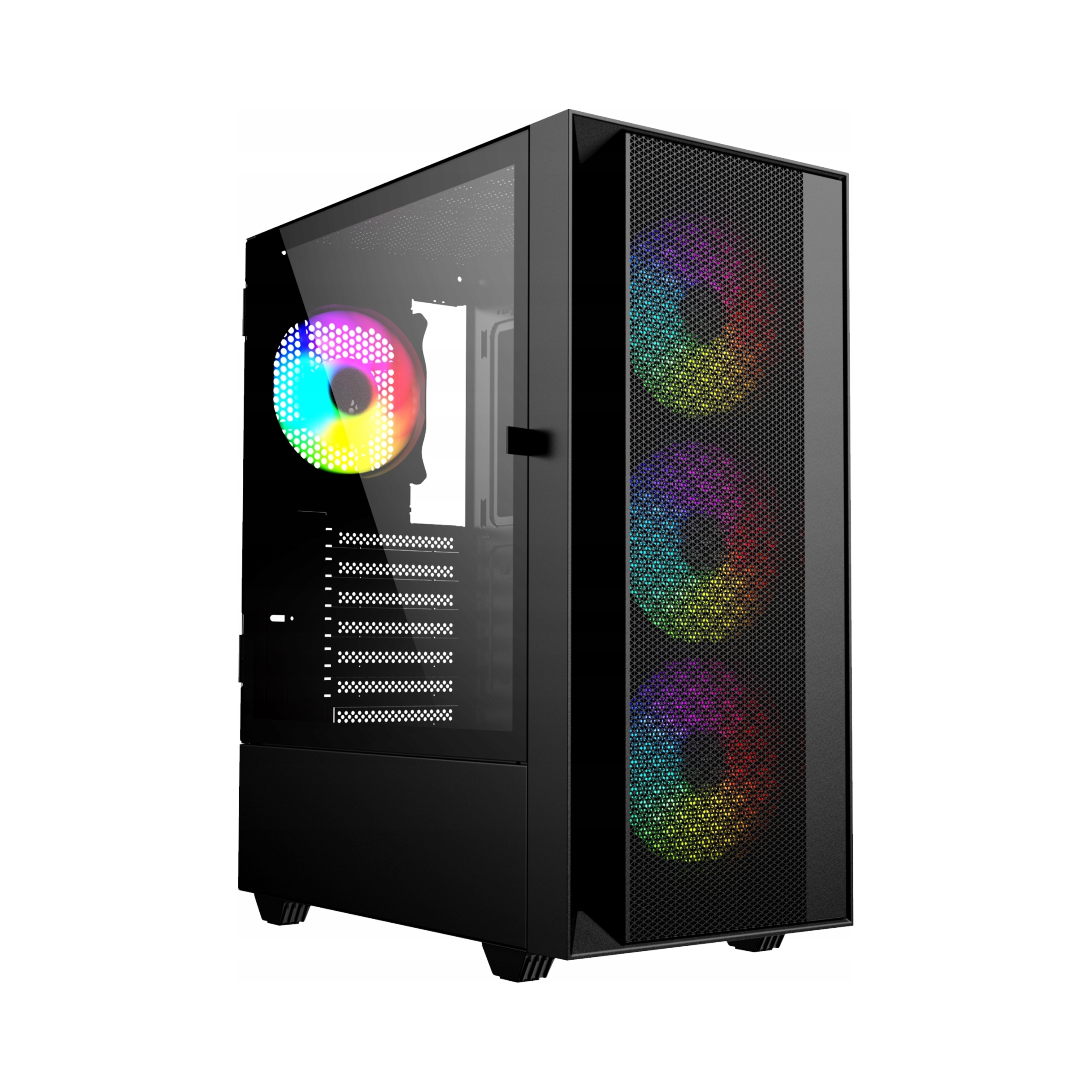 Herná Pc počítačová skriňa Gembird Fornax 4000 Argb Atx Midi Tower, sklo