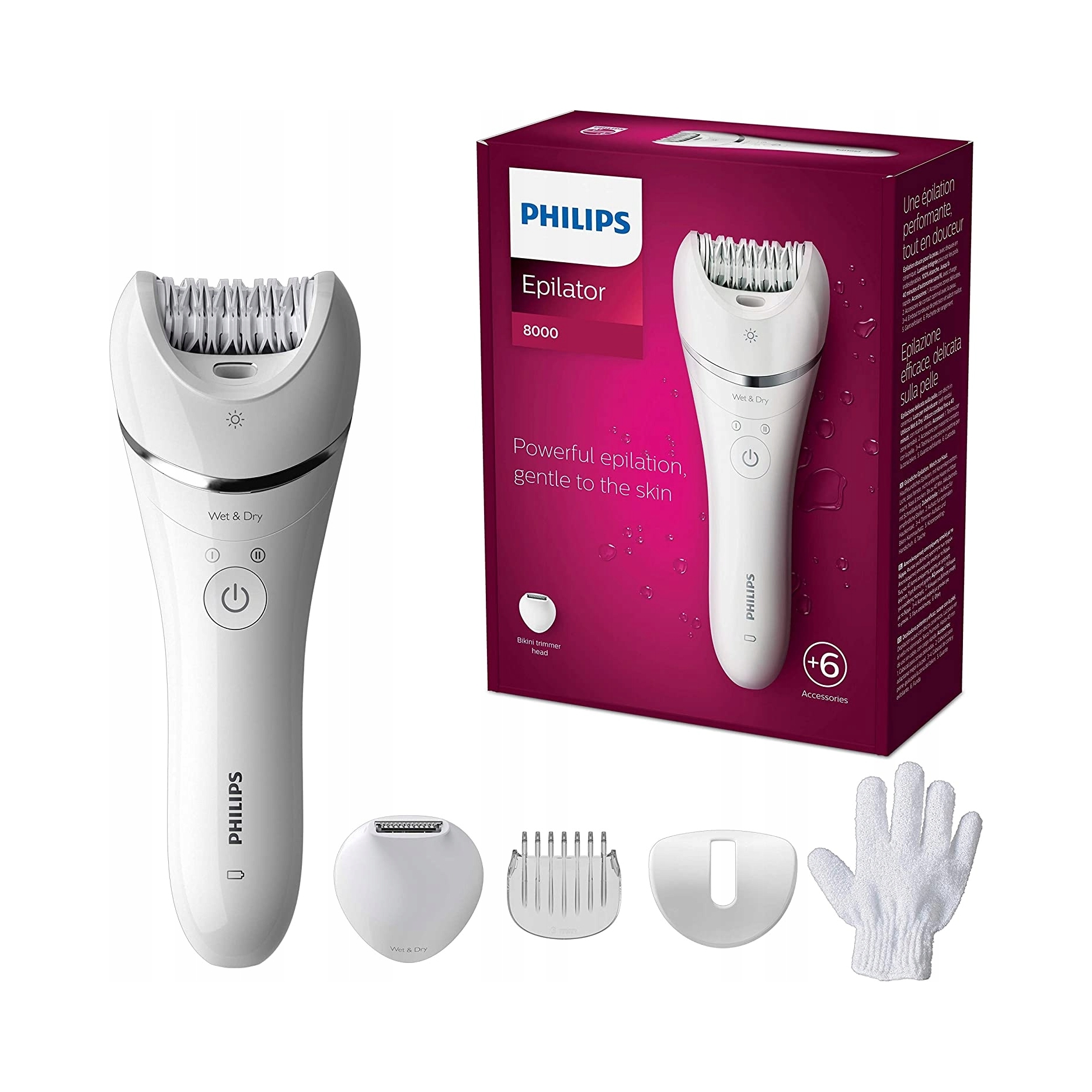 Epilátor na sucho aj mokro Philips BRE715/00 8000