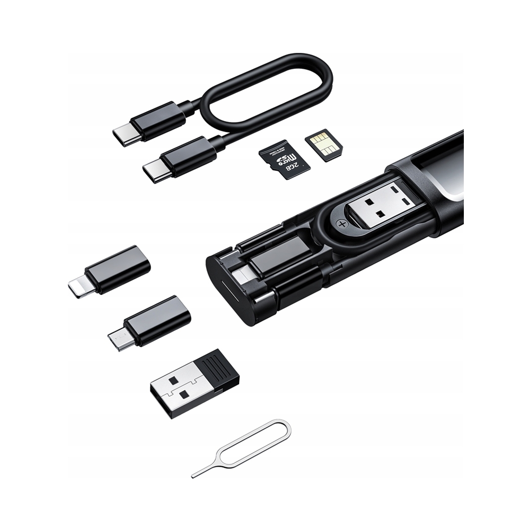 Zestaw akcesoriów McDodo z etui i kablem USB-C 29 cm czarny
