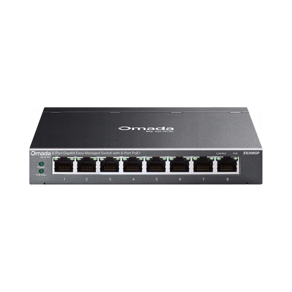 Prepínač TP-Link Omada ES208GP 8xPoE gigabit L2