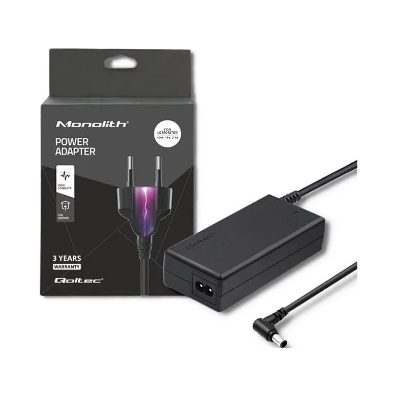 Zasilacz sieciowy Qoltec do monitora Lg 40W 19V 2.1A 6.5*4.4 +kabel