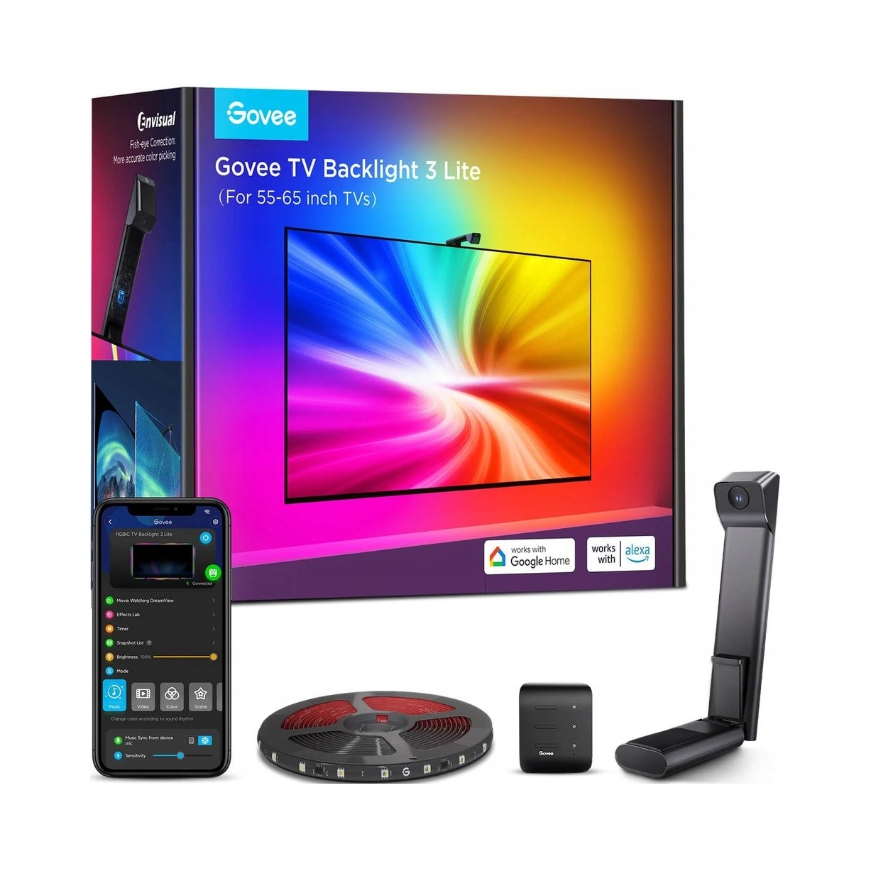 GOVEE Taśma LED TV RGBICW 3 Lite 3,6M z Kamerą i Sterowaniem Aplikacją — miniatura 10