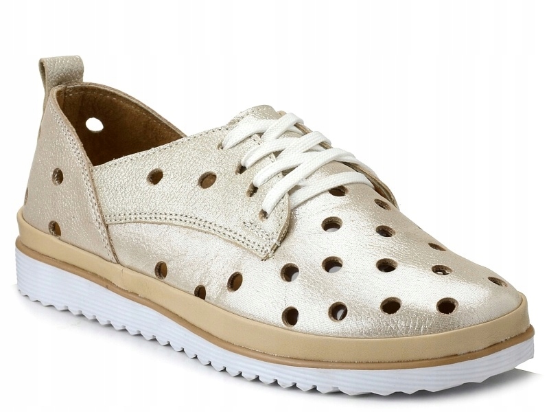 Dámské kožené zlaté šněrovací boty Loretta Vitale 564 VEL.40