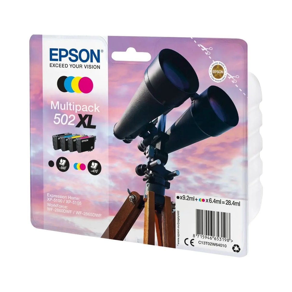 4 x atramentová náplň Epson 502XL Cmyk originálna sada