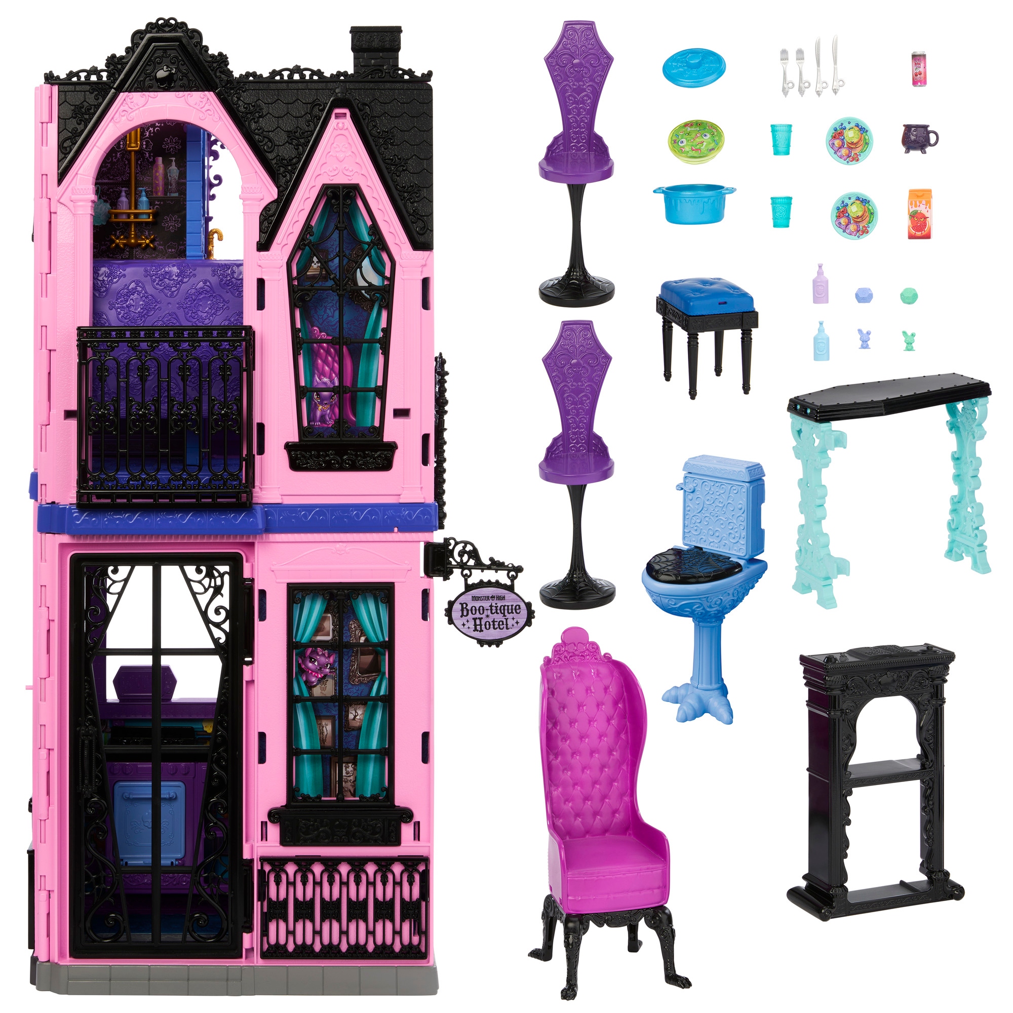 Monster High Boo-tique Hotel Domek Stylowy Hotel Dla Lalek Z Akcesoriami