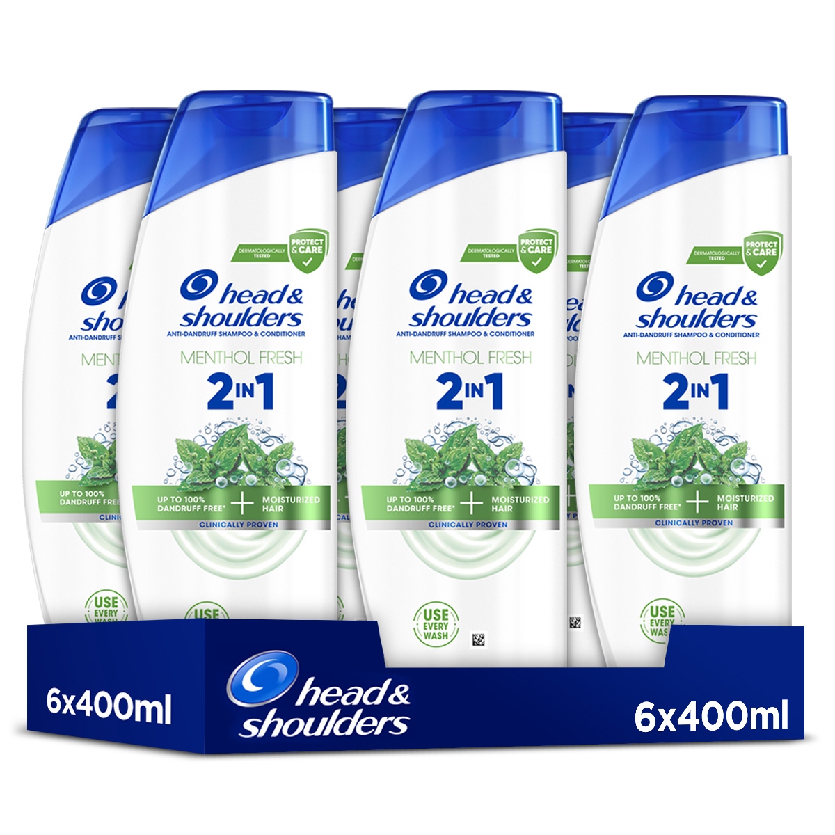 Head&Shoulders Menthol Fresh Szampon Przeciwłupieżowy 2 w 1 6x400 ml